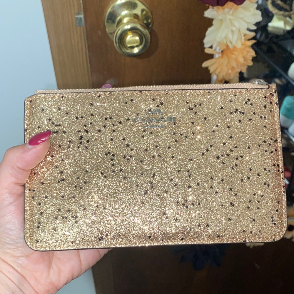 COACH Sparkling Gold Wristlet